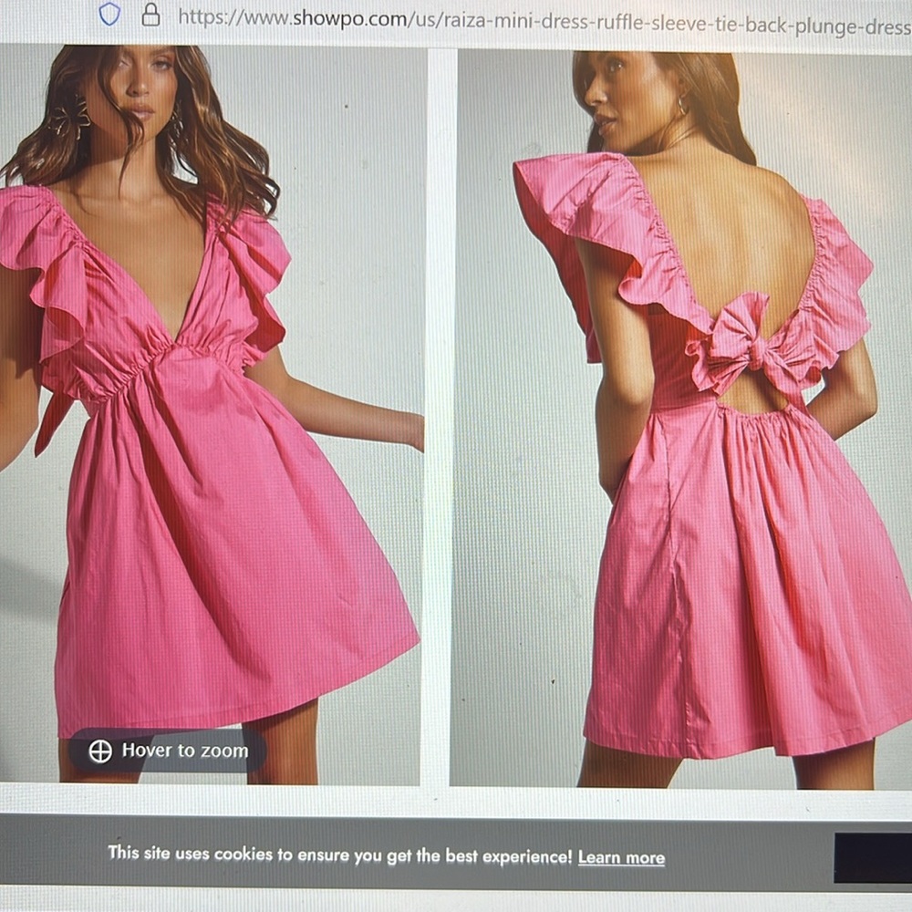 Raiza Mini Puff Sleeve Dress in Fuschia - Size 10